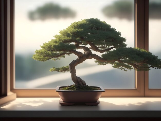Hermosos bonsai generativos Ai