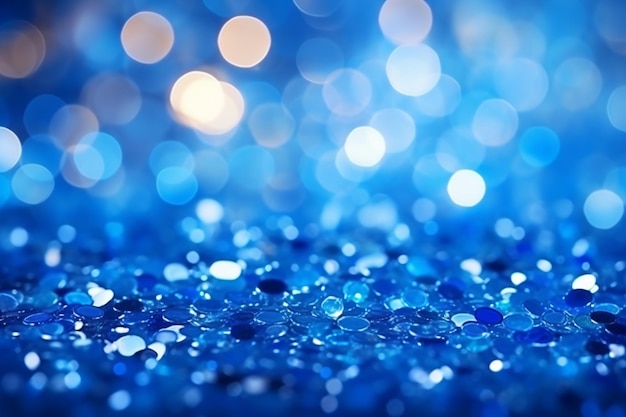 Hermosos brillos azules de fondo para la temporada de Navidad