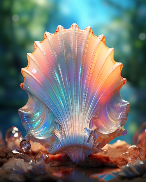 Foto hermosos cocles de gran tamaño comida de color claro en la orilla del mar generada por la ia foto