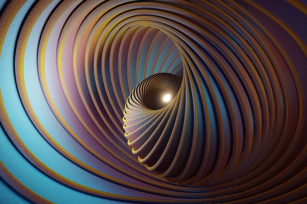 Hermosos colores abstractos y brillantes remolinos de fondo Anillos dinámicos de estallido de estrellas Ilustración en 3D