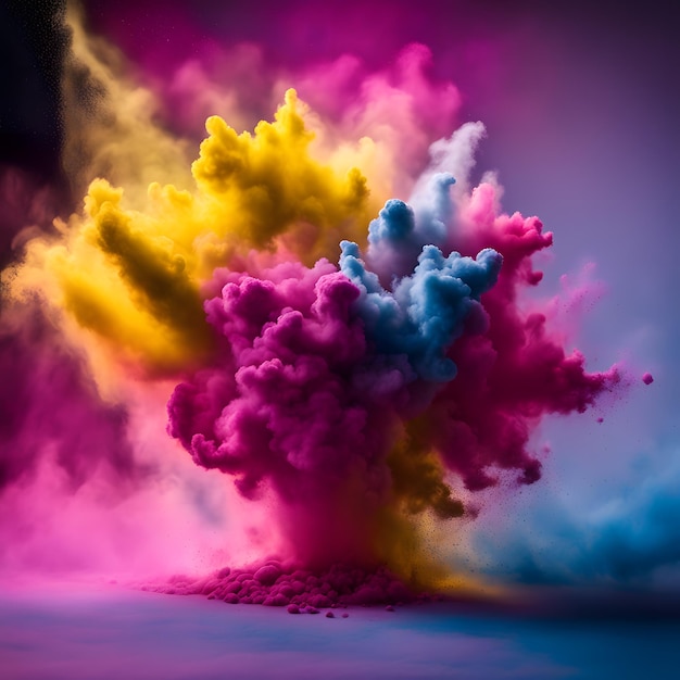 Hermosos colores de arte de explosión de polvo de IA generativa