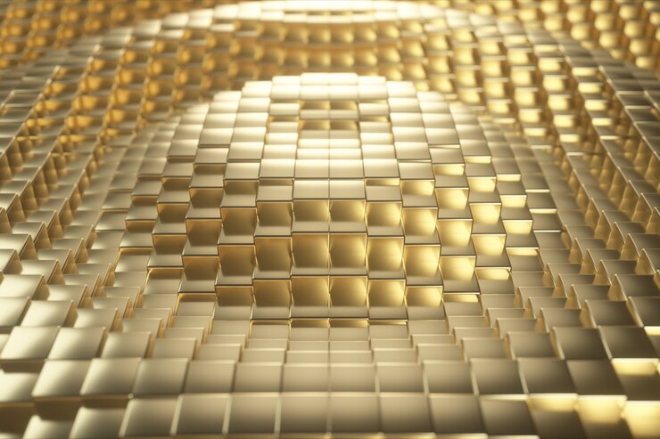 Foto hermosos cubos dorados abstractos