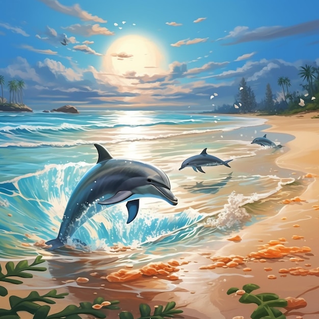 Hermosos delfines Naturaleza