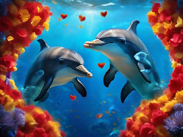 Foto los hermosos delfines