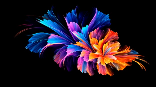 Hermosos diseños de flores abstractas y coloridas AI generativa