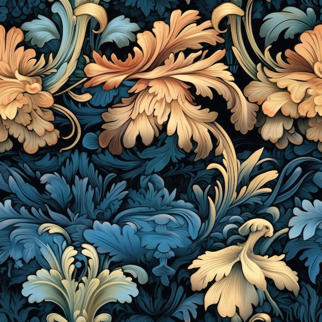 Hermosos estampados florales estilo james jean degradados Generado por IA