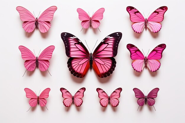 Foto hermosos fondos de mariposas monarca rosadas e ilustraciones de mariposos voladores de colores