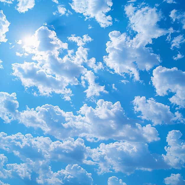 Hermosos fondos naturales con un vasto cielo azul y nubes esponjosas para las redes sociales