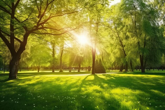 Hermosos fondos de primavera Vista del parque natural