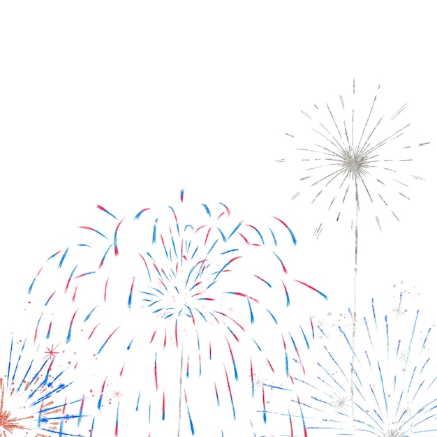 Hermosos fuegos artificiales elemento de diseño png para la celebración