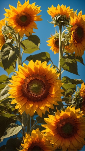 hermosos girasoles en el sol