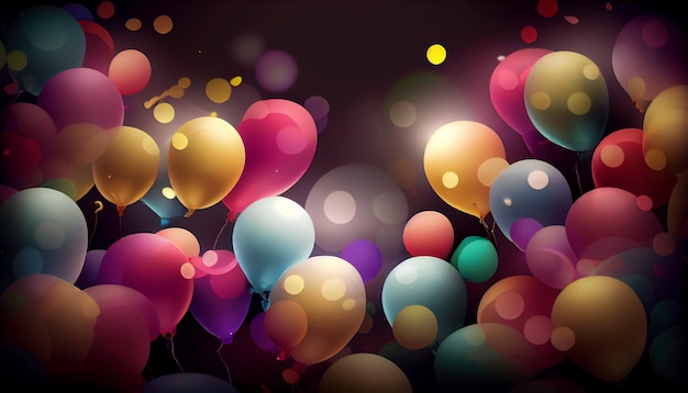 Hermosos globos de colores Generativo Ai