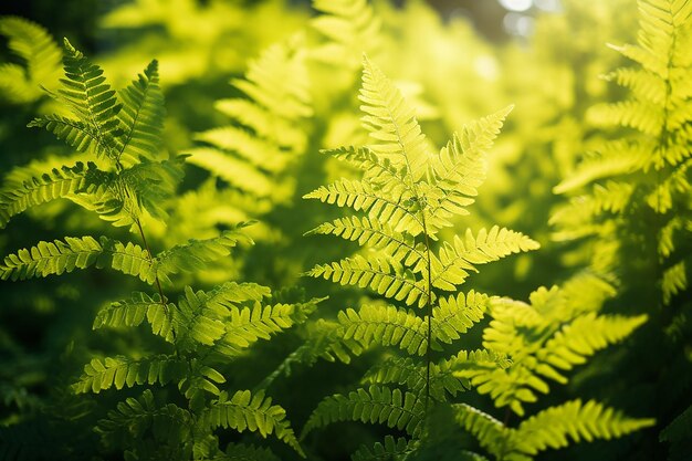 Los hermosos helechos dejan hojas verdes en la naturaleza