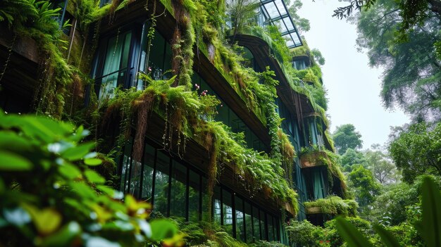 Hermosos jardines verdes en Singapur Fondo del concepto de naturaleza y arquitectura