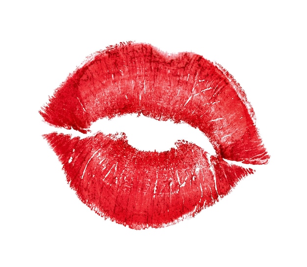 Hermosos labios rojos aislados en blanco