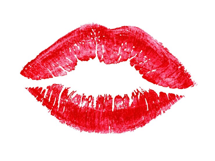 Foto hermosos labios rojos aislados en blanco