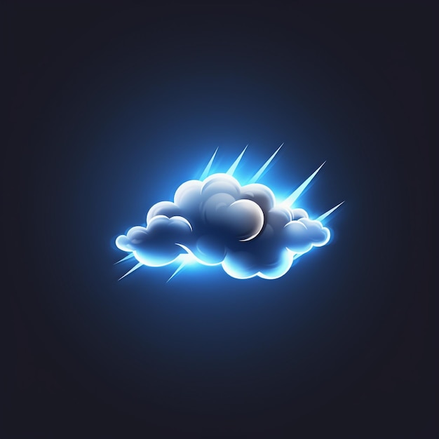 Foto hermosos logotipos de nubes y relámpagos muy detallados