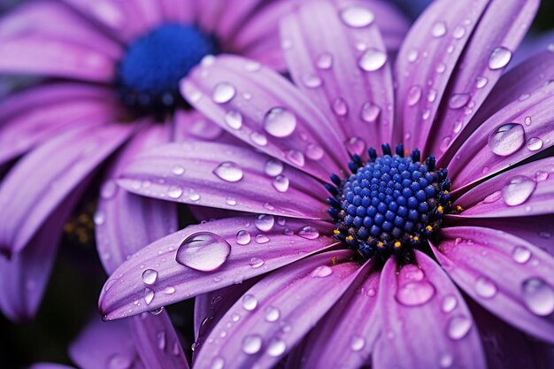 Hermosos macros de la naturaleza pétalo de flor con gotas