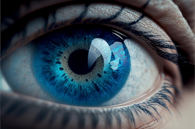 hermosos ojos azules ilustración digital ai