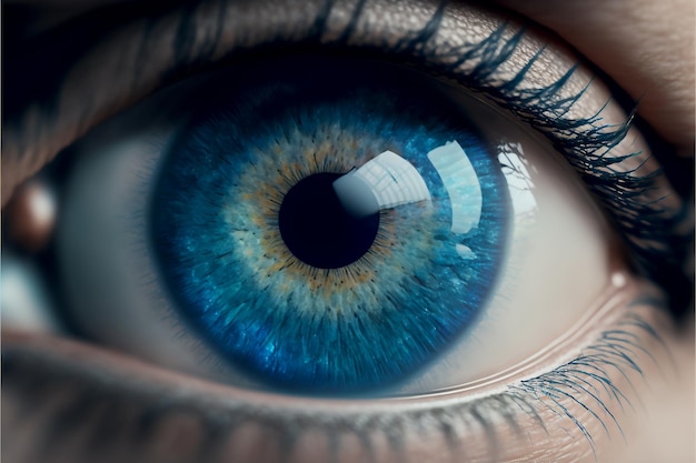 hermosos ojos azules ilustración digital ai