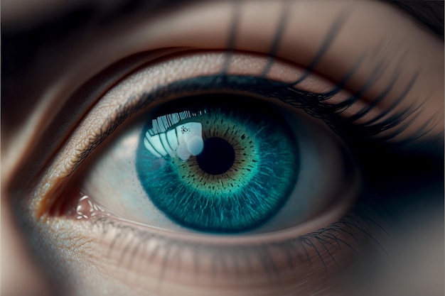 hermosos ojos azules ilustración digital ai