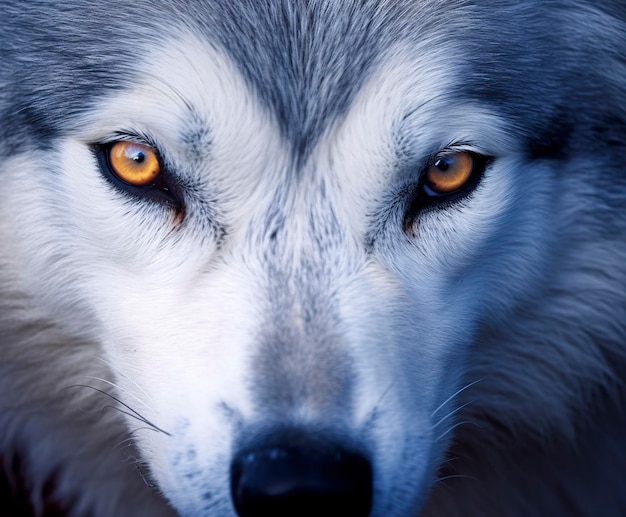 hermosos ojos de un lobo salvaje IA generativa