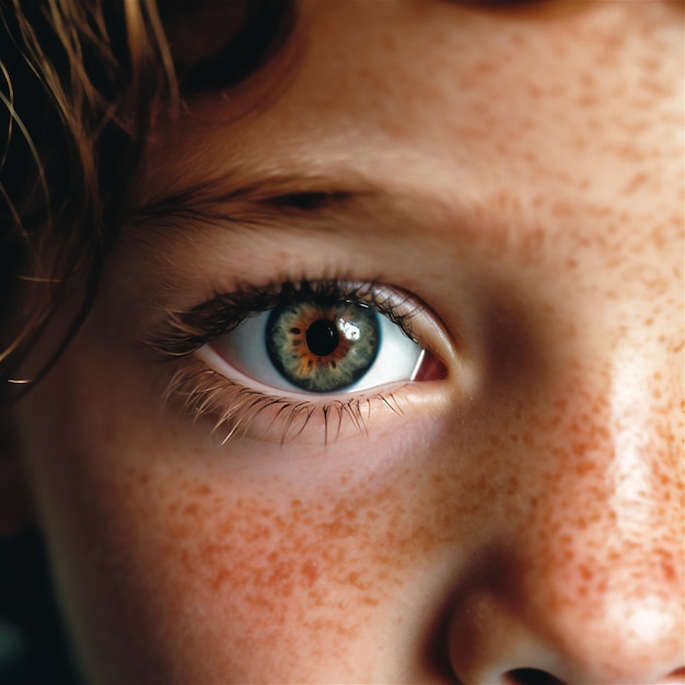 hermosos ojos de un niño ai generado