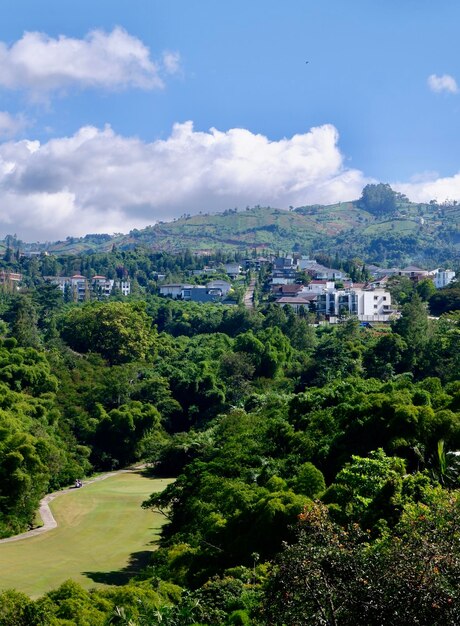 Foto hermosos paisajes en bandung, en el oeste de java.