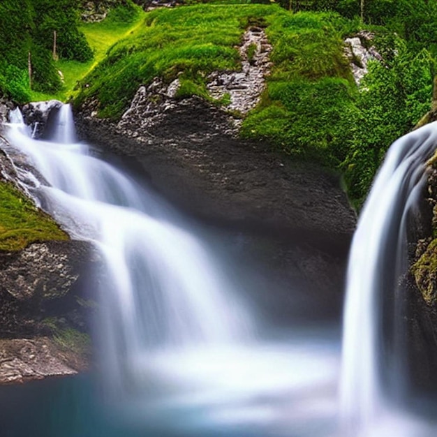 Hermosos paisajes con cascadas