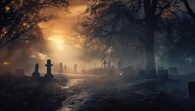 Foto hermosos paisajes del cementerio durante el día de los muertos en méxico