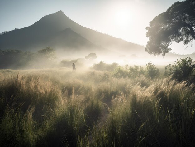 Foto hermosos paisajes de montaña