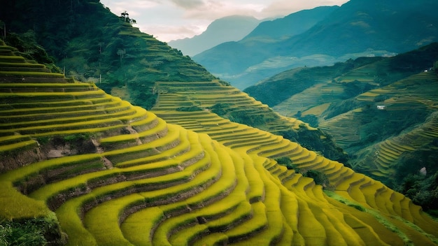 Foto hermosos paisajes de las terrazas de arroz de banaue, provincia de ifugao, filipinas