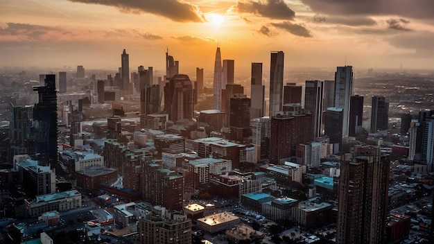 Hermosos paisajes urbanos de una ciudad tomada desde arriba