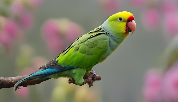 Foto hermosos pájaros en el árbol de flores rosas brunch