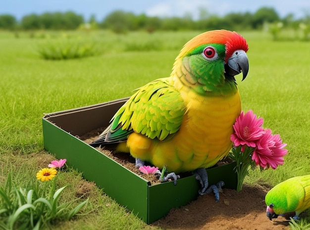 hermosos pájaros en el fondo natural