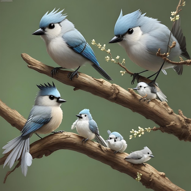 Hermosos pájaros en un hermoso lugar generado por Ai.