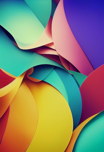 Hermosos papeles de pared abstractos y coloridos en 3D