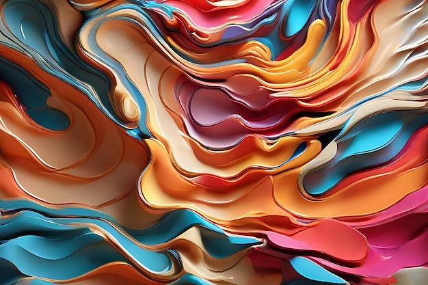 Hermosos papeles de pared abstractos y coloridos en 3D