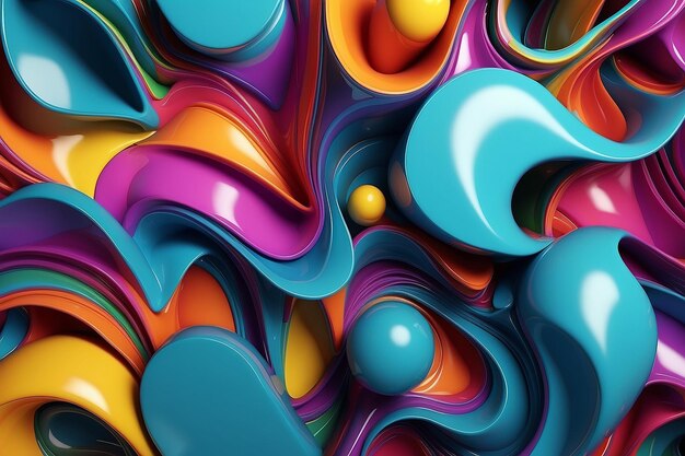 Hermosos papeles de pared abstractos y coloridos en 3D