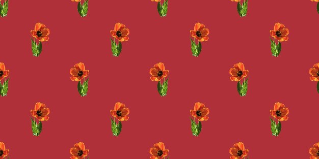 Foto hermosos patrones sin costuras con flores de tulipán