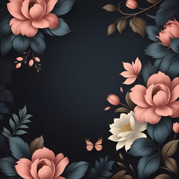 Foto hermosos patrones florales ilustración fondo floral estilo vintage generado por ai