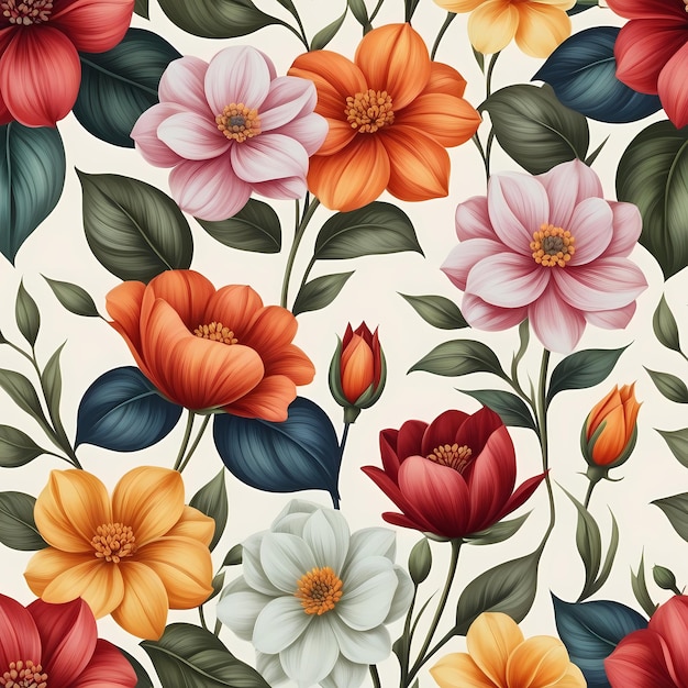 Hermosos patrones de flores Ilustración de fondo floral