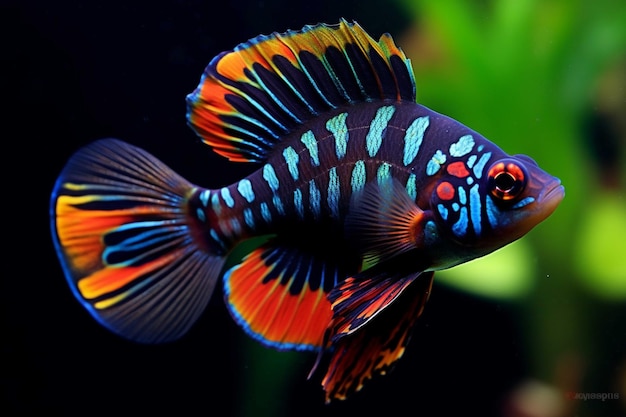 Hermosos peces de colores en el acuario