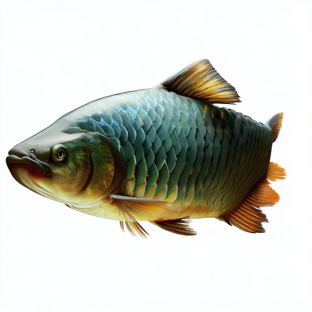 Foto hermosos peces de colores con fondo blanco