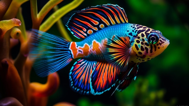 Foto hermosos peces bajo el mar