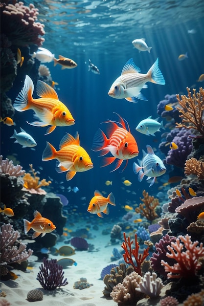 hermosos peces en el océano