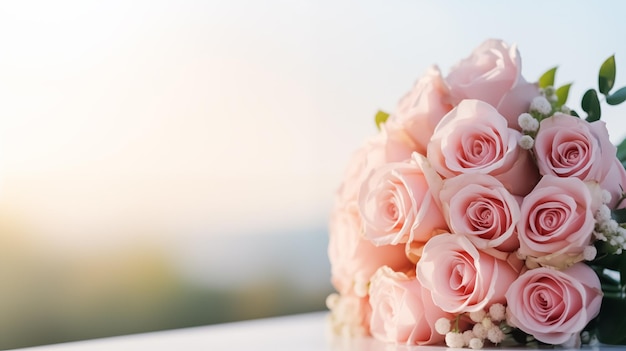 Foto hermosos ramos de novias aislados en el fondo elegante diseño temático de bodas espacio de copia