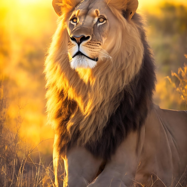 Hermosos retratos de leones generados por la IA