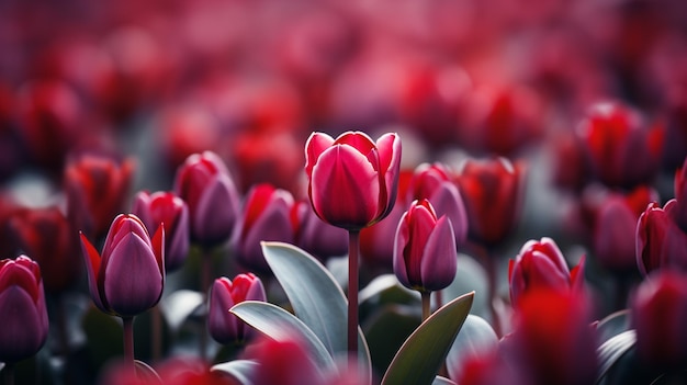 hermosos tulipanes en el jardín