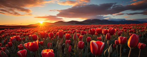 hermosos tulipanes en la primavera